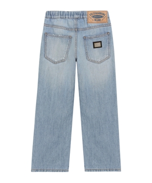 5-pocket denim jeans with branded tag