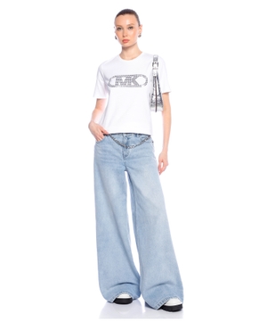 Grommeted Empire Logo Organic cotton t-shirt