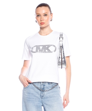 Grommeted Empire Logo Organic cotton t-shirt