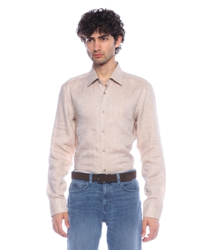 Slim-fit shirt in Italian-made linen