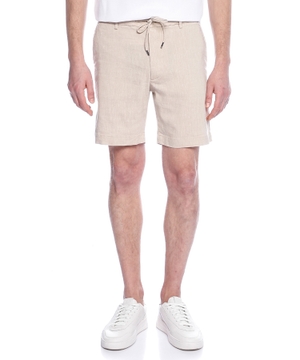 Straight-fit linen shorts