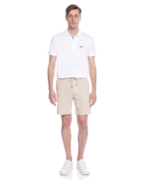 Straight-fit linen shorts