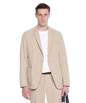 Slim-fit suit jacket in travel-friendly stretch softshell