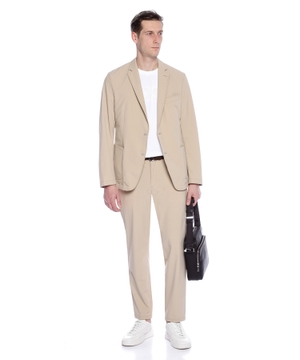 Slim-fit suit jacket in travel-friendly stretch softshell