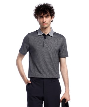 Structured-cotton slim-fit polo shirt with contrast collar