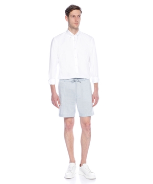 Straight-fit linen shorts