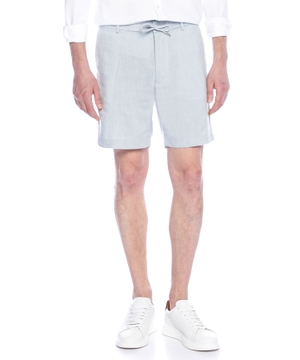 Straight-fit linen shorts