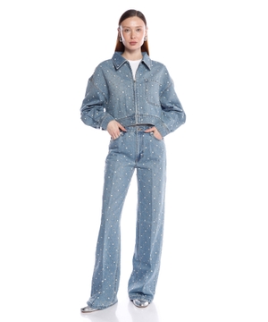 Rhinestone and beaded jeans