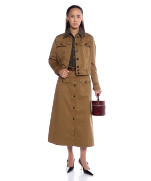 Midi skirt in cotton serge