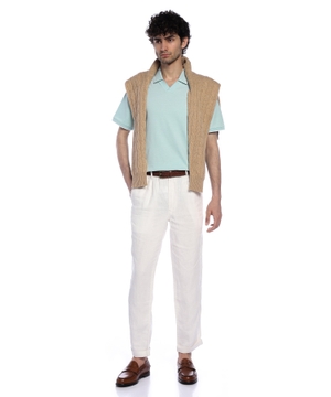 Straight fit trousers with elastic waist