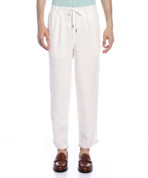 Straight fit trousers with elastic waist
