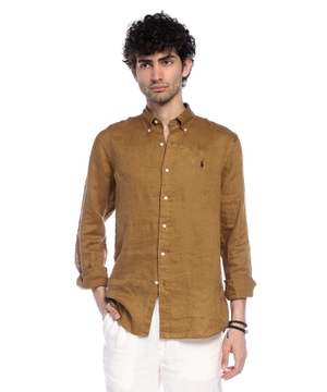 Polo Pony-embroidered linen shirt