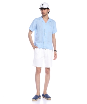 Polo Pony-embroidered linen shirt