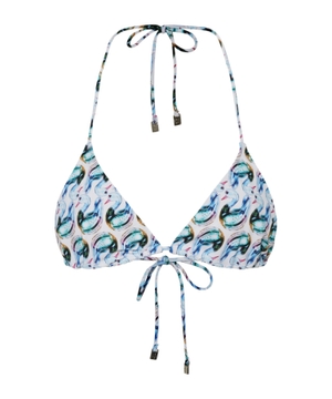 Printed string bikini top