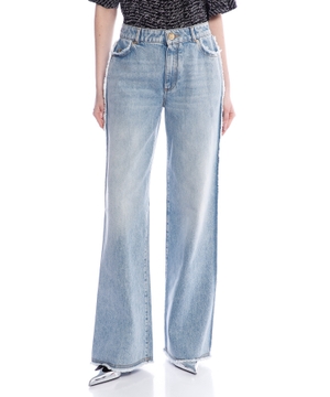 Düz biçimli denim şalvar