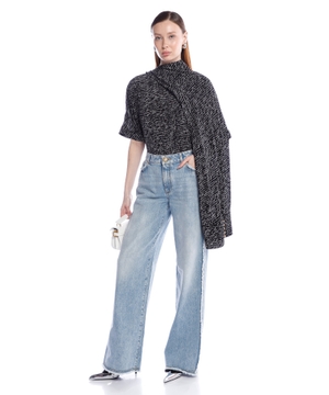 Düz biçimli denim şalvar