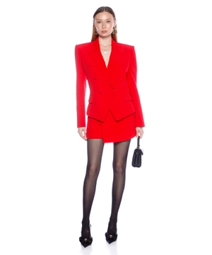 Fitted crepe 6-button jacket