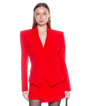 Fitted crepe 6-button jacket