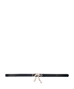 Slim leather bow belt
