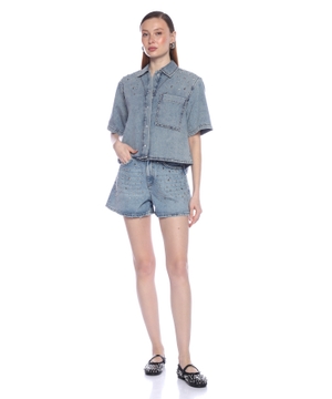 Studded denim shirt