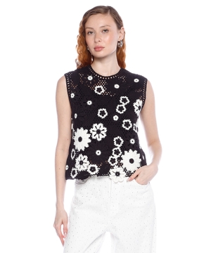Floral crochet top