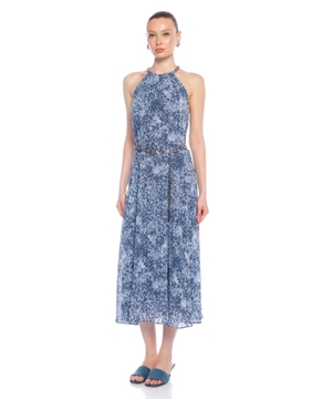 Floral print halter midi dress