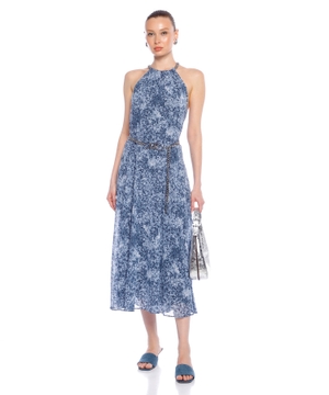 Floral print halter midi dress