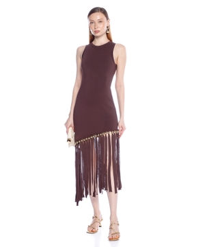 Fringed And Beaded Maxi Dress
