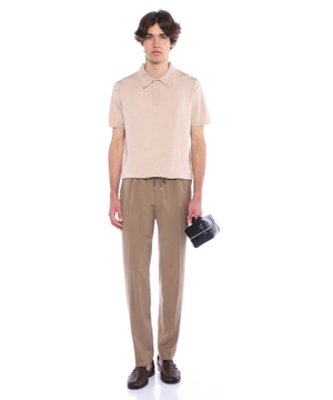 Short-sleeve knitted polo shirt