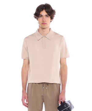 Short-sleeve knitted polo shirt