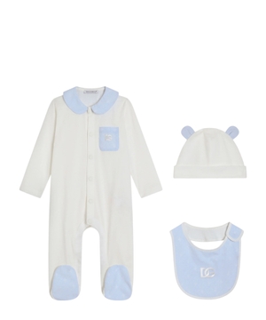 3-piece jersey and jacquard gift set with DG logo