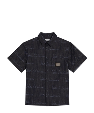 Denim shirt with logo