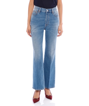 Qısaldılmış klyoş denim şalvar