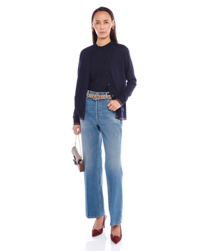 Qısaldılmış klyoş denim şalvar