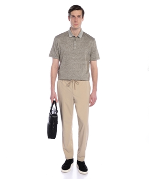 Cotton and linen polo shirt