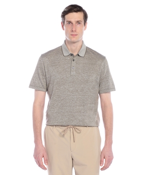 Cotton and linen polo shirt