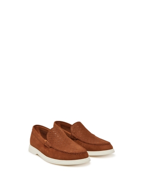 Suede loafers with contrast outsole