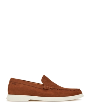 Suede loafers with contrast outsole