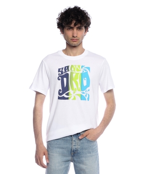Dalğalı printli pambıq t-shirt
