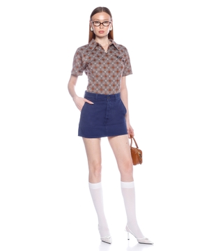 Silk knit polo shirt
