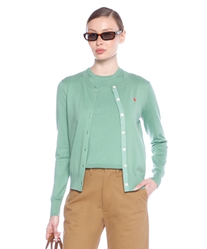 Logo embroidered cardigan