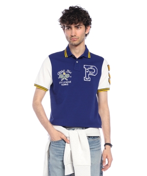 Classic Fit Letterman Mesh Polo Shirt