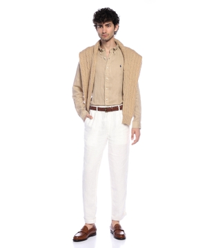 Polo Pony-embroidered linen shirt