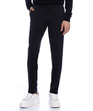 Straight-fit pants with drawstring