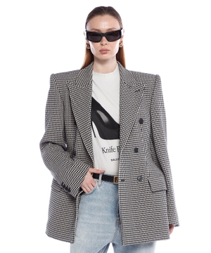 Blazer with "houndstooth" pattern