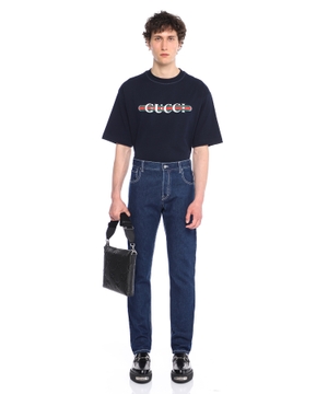 Printli pambıq cersi t-shirt