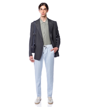Drawstring elastic waist trousers