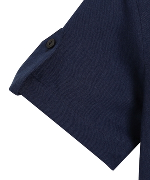 Non-stretch linen shirt with logo