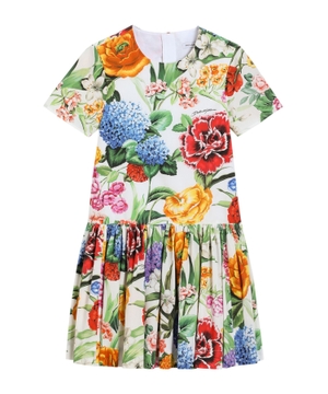 Poplin dress with floral print