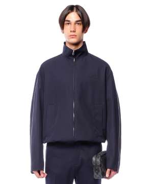 Embroidered wool twill jacket